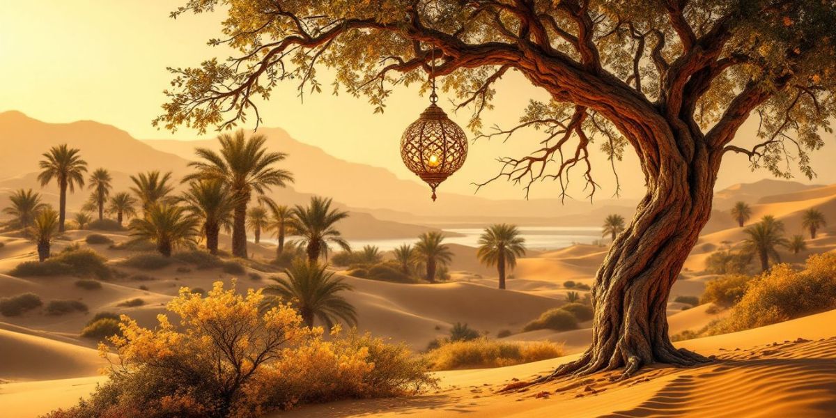 An image showcasing the argan tree, a key source of argan oil.